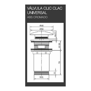 Filter EDM 01677 clic-clac ABS 23 x 160 mm |  Waschbecken   | Chef Up