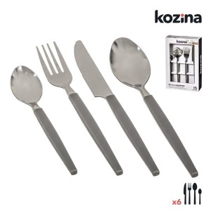 Besteck Kozina Grau Stahl 24 Stücke |  Messer und Schleifsteine   |...