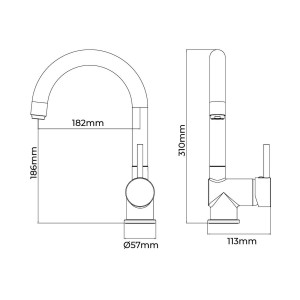 Mischbatterie EDM 01127 a7200-x Silberfarben Edelstahl Messing Zink...