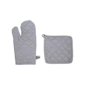 Küchenhandschuh & Grip-Set Atmosphera Grau Baumwolle |  Küchentexti...