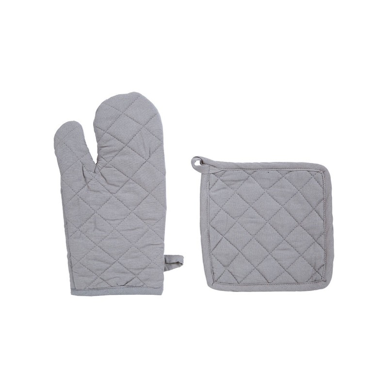 Küchenhandschuh & Grip-Set Atmosphera Grau Baumwolle | Küchentexti... Küchenhandschuh & Grip-Set Atmosphera Grau Baumwolle | Küchentexti...