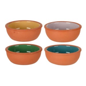 Schalenset Excellent Houseware Steingut Aperitif Terrakotta 4 Stück...
