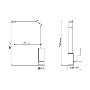 Mischbatterie EDM 01194 Getaria Silberfarben Edelstahl Messing Zink...