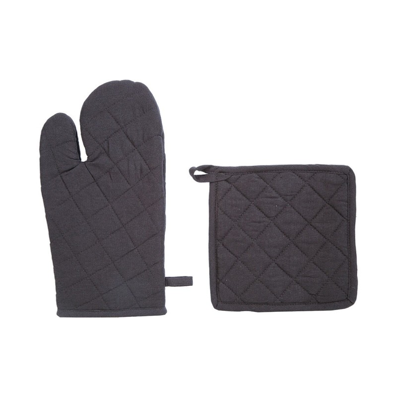 Küchenhandschuh & Grip-Set Atmosphera Baumwolle Dunkelgrau | Küche... Küchenhandschuh & Grip-Set Atmosphera Baumwolle Dunkelgrau | Küche...