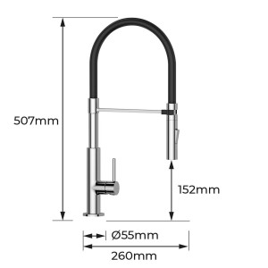 Mischbatterie EDM 01196 BERMEO Silberfarben Messing Zink |  Wasserh...