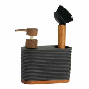 Seifenspender 2 in 1 für Spülbecken Andrea House cc73049 Schwarz Ak...