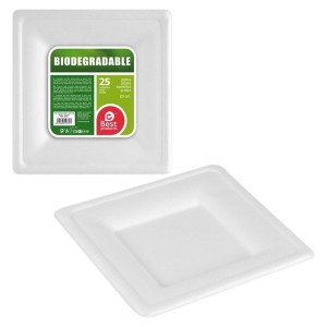 Geschirr-Set Best Products Green Zuckerrohr Ø 20 cm Weiß Biologisch...