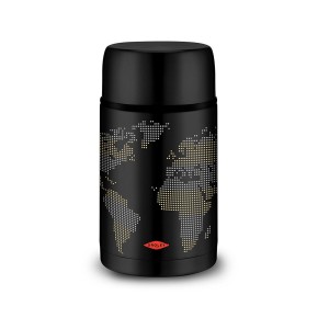 Thermoskanne für Lebensmittel Oroley Schwarz Edelstahl 1 L Weltkart...