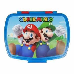 Brotdose für Sandwiches Super Mario Kunststoff Rot Blau (17 x 5.6 x...