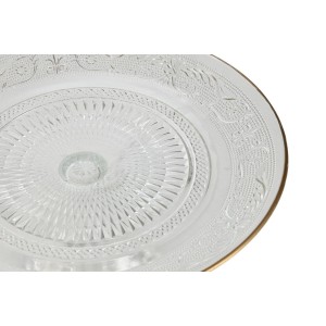 Flacher Teller Home ESPRIT Durchsichtig Gold Kristall 23 x 23 x 8 c...