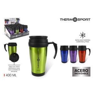 Thermobecher mit Deckel ThermoSport 400 ml (12 Stück) |  Tassen und...