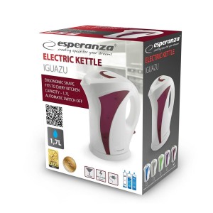 Wasserkocher Esperanza EKK018R Weiß Rot Kunststoff 2200 W 1,7 L |  ...