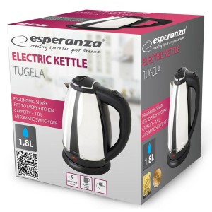 Wasserkocher Esperanza EKK104S Silberfarben Edelstahl Kunststoff 22...