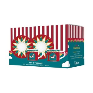 Satz von Kaffeetassen Bialetti Winter Wonderland türkis Porzellan 8...