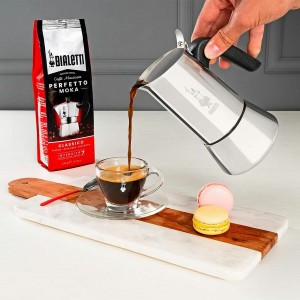 Italienische Kaffeemaschine Bialetti Venus box Silberfarben Edelsta...