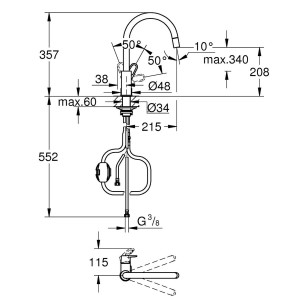 Mischbatterie Grohe 30549000 Metall |  Wasserhähne   | Chef Up