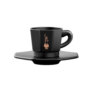 Satz von Kaffeetassen Bialetti 700000671 Schwarz Porzellan 75 ml | ...