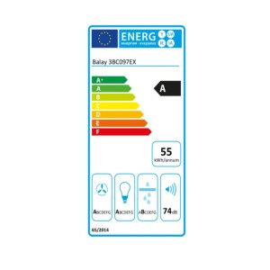 Konventioneller Rauchfang Balay 720 m3/h 74 dB (A) Stahl |  Dunstab...