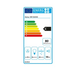 Konventioneller Rauchfang Balay 3BF266NX 53 cm 590 m3/h 200W C Stah...