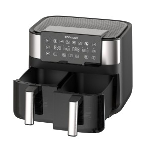 Heißluftfritteuse Concept FR8000 Schwarz Silberfarben 2850 W 8 L | ...