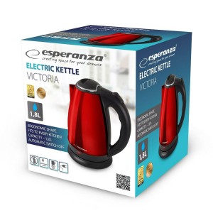 Wasserkocher Esperanza EKK113R Schwarz Rot Edelstahl Kunststoff 180...