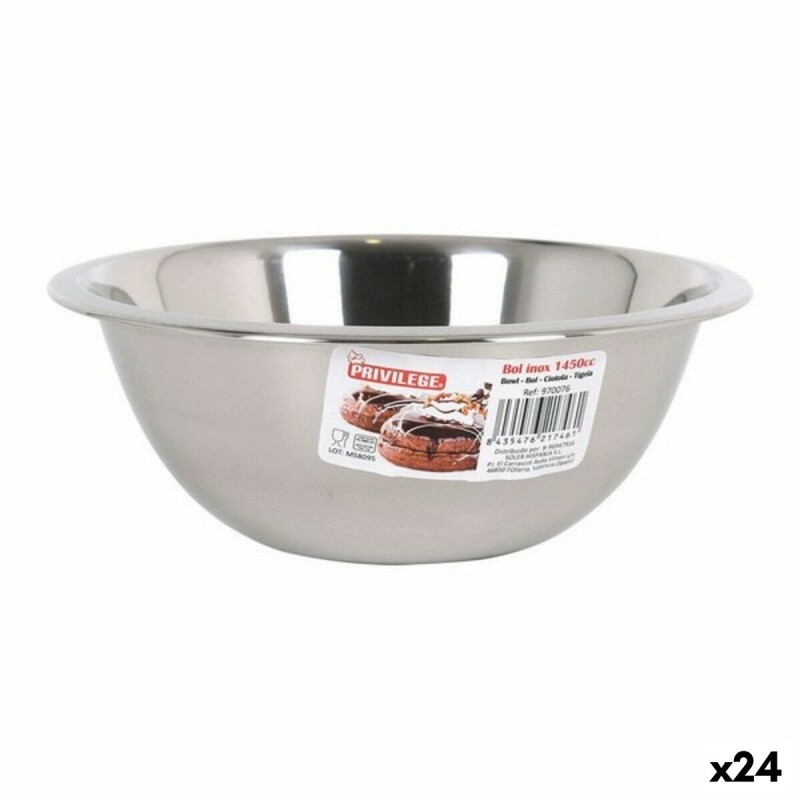 Schüssel Privilege Quttin 1450 ml Edelstahl Metall (24 Stück) | Ge... Schüssel Privilege Quttin 1450 ml Edelstahl Metall (24 Stück) | Ge...