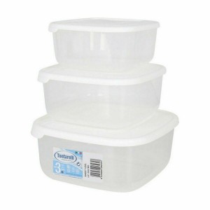 3 Lunchbox-Set Tontarelli Family Weiß 20 x 20 x 9,4 cm (20 Stück) |...