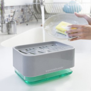 Seifenspender 2 in 1 für Spülbecken Pushoap InnovaGoods |  Weiteres...