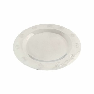 Flacher Teller DKD Home Decor Edelstahl Kunststoff Silberfarben 30 ...