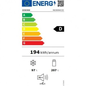 Kühl-Gefrierkombination Hisense RB390N4CCD Stahl |  Kühl- und Gefri...
