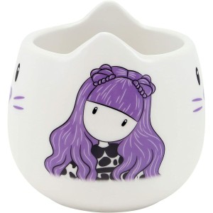Tasse mit Untertasse Gorjuss Smitten kitten Weiß Schwarz aus Kerami...