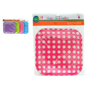 Geschirr-Set Punkte Einwegartikel 24 x 2 x 19 cm (12 Stück) |  Gesc...