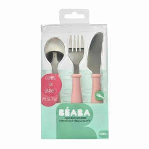 Essbestecke Béaba Rosa Edelstahl 3 Stücke |  Messer und Schleifstei...