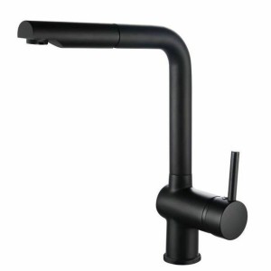 Mischbatterie Rousseau 4060541 Schwarz Edelstahl Messing rechteckig...
