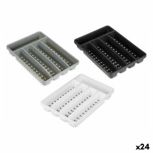 Besteckkasten Kinvara CN19128-1 Weiß Schwarz Polypropylen 22,5 x 4,...