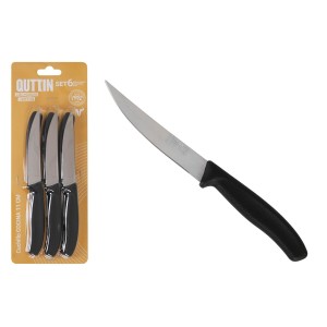Steakmesser-Set Quttin Schwarz Silberfarben 6 Stücke (12 Stück) |  ...