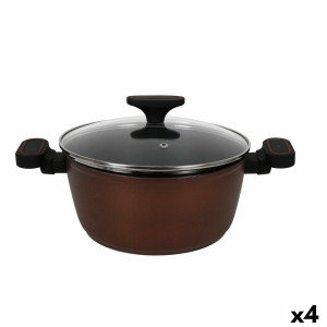 Kasserolle mit Glasabdeckung Quttin Sahara Geschmiedetes Aluminium ...