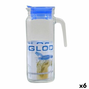 Kanne Borgonovo Igloo Durchsichtig Glas Blau 1,2 L (6 Stück) |  Glä...