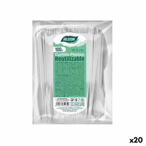 Messerset Algon Wiederverwendbar Weiß 20 Stück 16,5 cm |  Messer un...