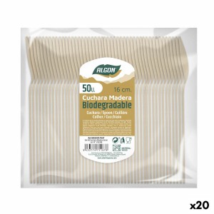 Löffel-Set Algon Holz 20 Stück 16 x 3 x 1 cm |  Messer und Schleifs...