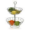 Obstschale Versa 2 Regale Metall Silberfarben Stahl 28 x 41 x 28 cm