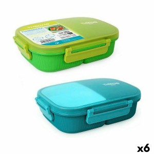 Lunchbox hermetisch ThermoSport 3 Fächer rechteckig 900 ml (6 Stück...