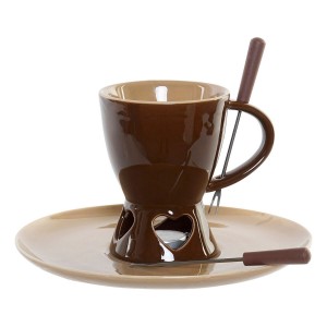 Schoko Fondue Set DKD Home Decor Edelstahl Porzellan |  Fondues   |...