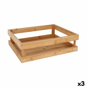 Tablett für Snacks Bambus 32,5 x 26,5 x 10 cm (3 Stück) |  Geschirr...