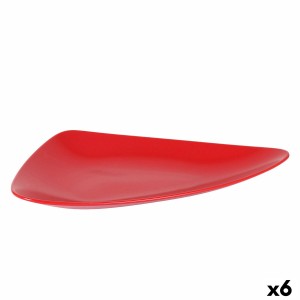 Tablett für Snacks aus Keramik Rot 41 x 24 x 5 cm (6 Stück) |  Gesc...