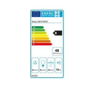 Hotte standard Balay 3BC076MX 75 cm 590 m3/h 70 dB 220W Acier |  Ho...