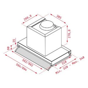 Konventioneller Rauchfang Teka 113100000 90 cm 255 m3/h 50 dB 250W ...