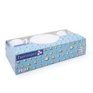 Satz mit Tassen- und Tellern Luminarc 00106 (4 pcs) Weiß Glas 280 m...