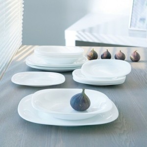 Geschirr-Set Luminarc Carine Weiß Glas 18 Stücke |  Geschirr, Table...