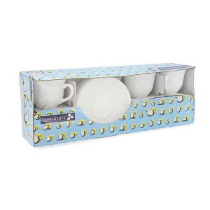 Satz mit Tassen- und Tellern Luminarc Trianon (6 pcs) Weiß Glas 220...